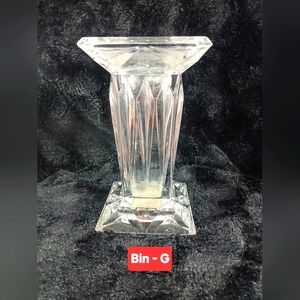 Elegant Clear Glass Crystal Candle Holder